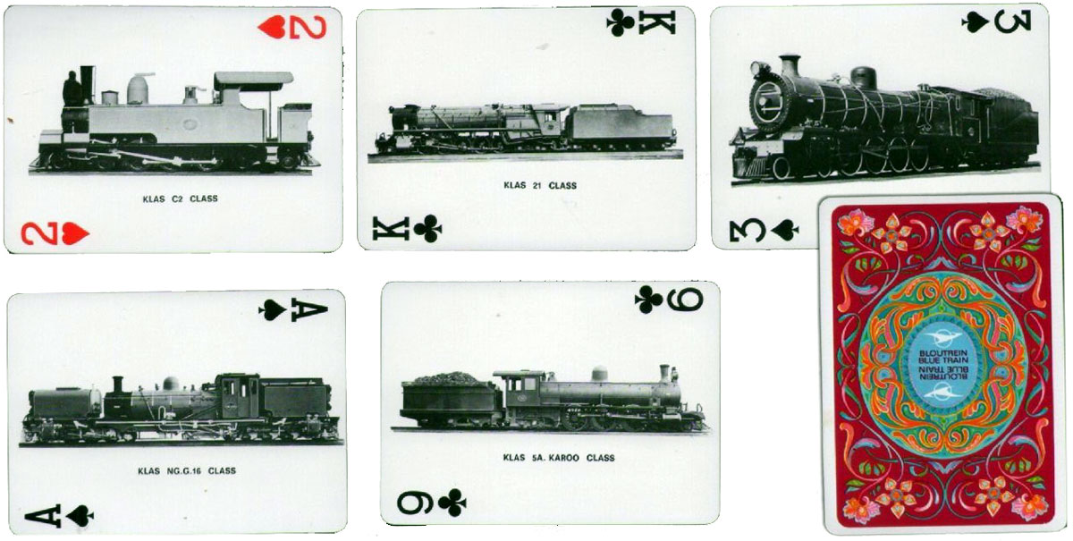 Early edition of “The Blue Train” playing cards from the luxury train service in South Africa, c.1978