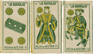Spanish trade cards from razor blade boxes, c.1938