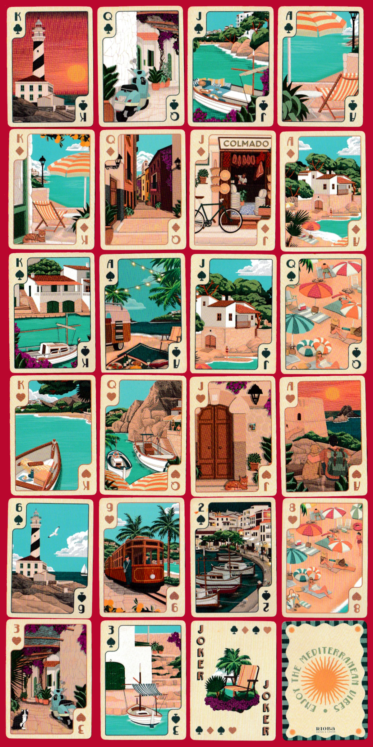Balearic Souvenir playing cards by Rioba Studio, Mallorca, 2026