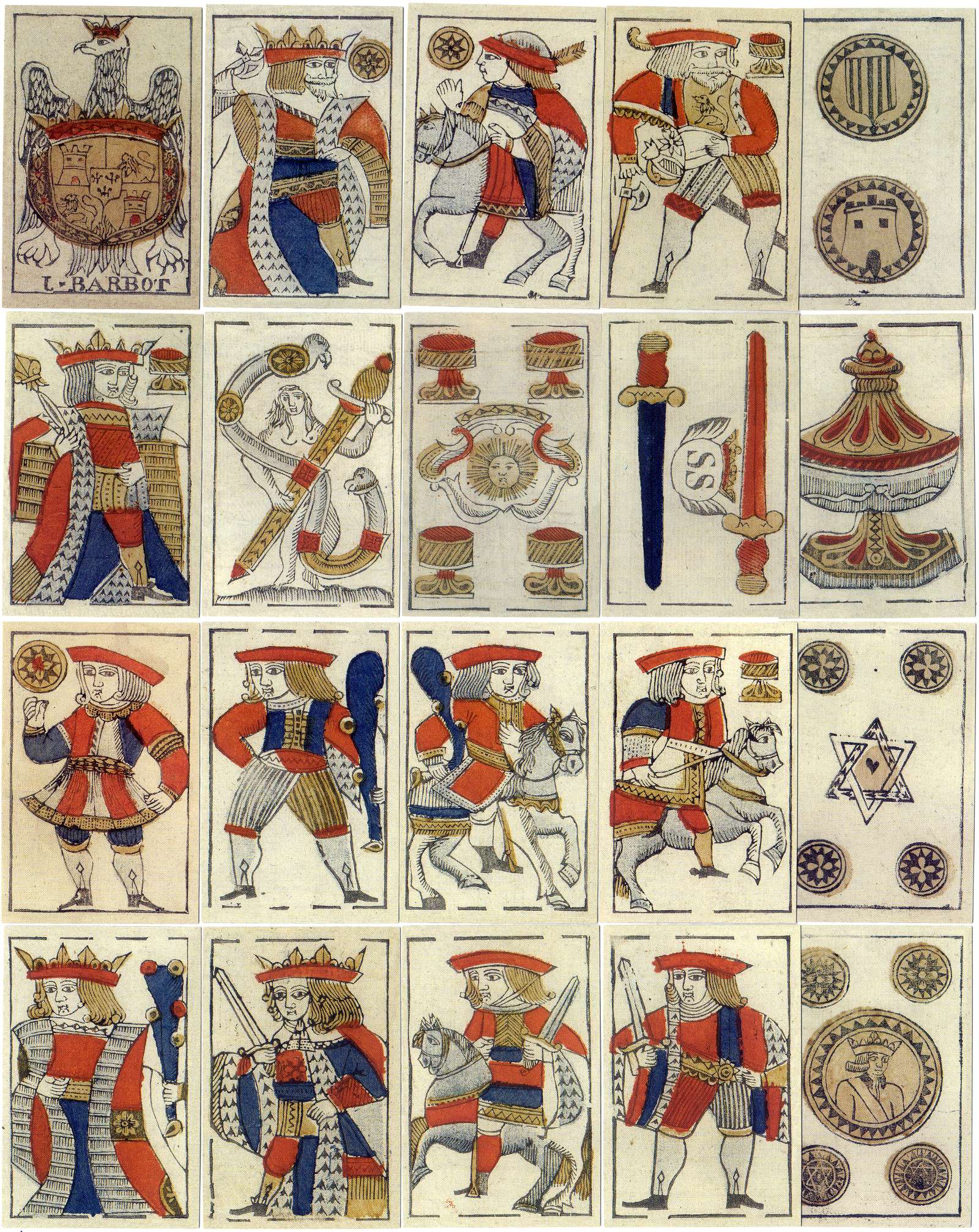 facsimile edition of cards made by Joan Barbot, San Sebastian, c.1765