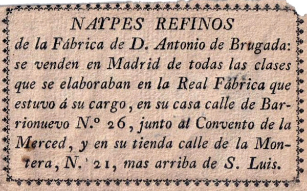 Anuncio de 1775