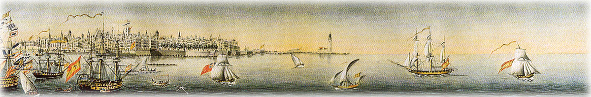 View of the bay and port of Cádiz