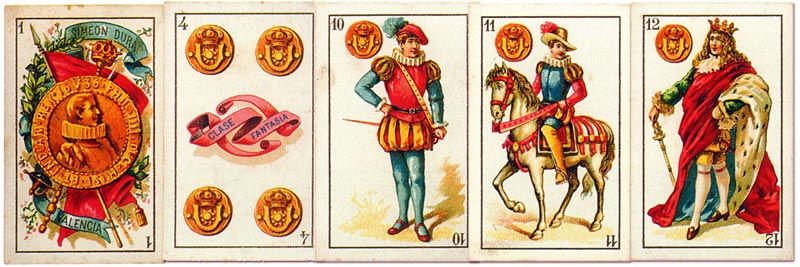 'El Cid' fantasy playing cards designed by E. Pastor and manufactured by Simeon Durá, Valencia, Spain, c.1875