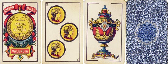 'El Cid' Bezique cards manufactured by Simeon Durá, Valencia, Spain, c.1930