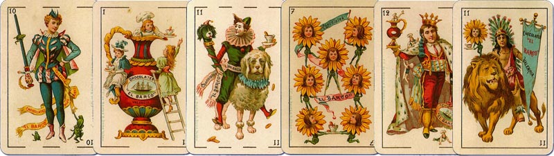 Advertising playing Cards for Chocolates El Barco manufactured by Simeon Durá, Valencia, Spain, c.1895