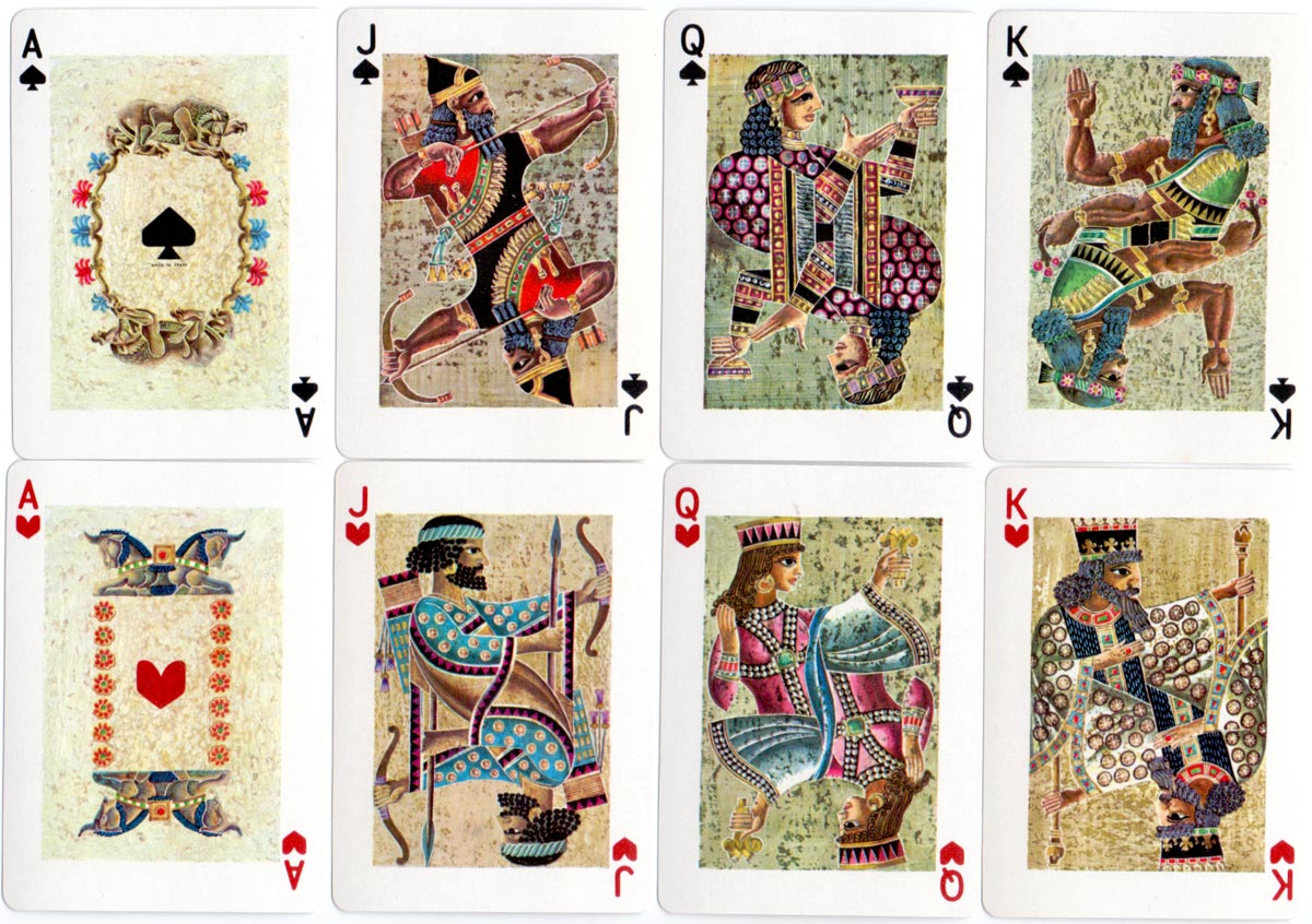 Ancient Civilisations playing cards designed by Celedonio Perellón,  produced by Heraclio Fournier, 1973