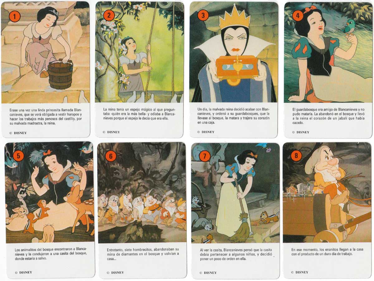 Blancanieves (Snow White) card game published by Heracliio Fournier, 1992