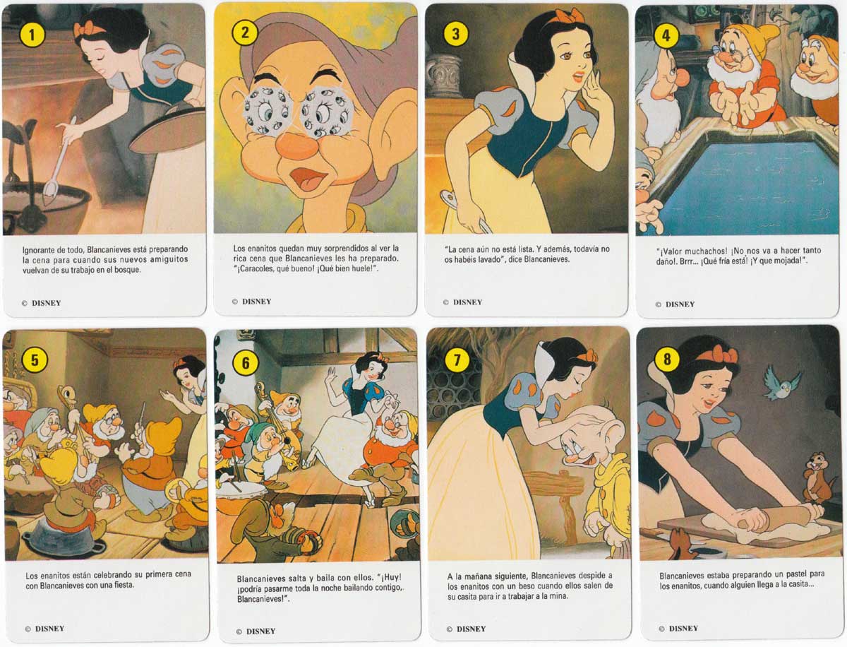 Blancanieves (Snow White) card game published by Heracliio Fournier, 1992