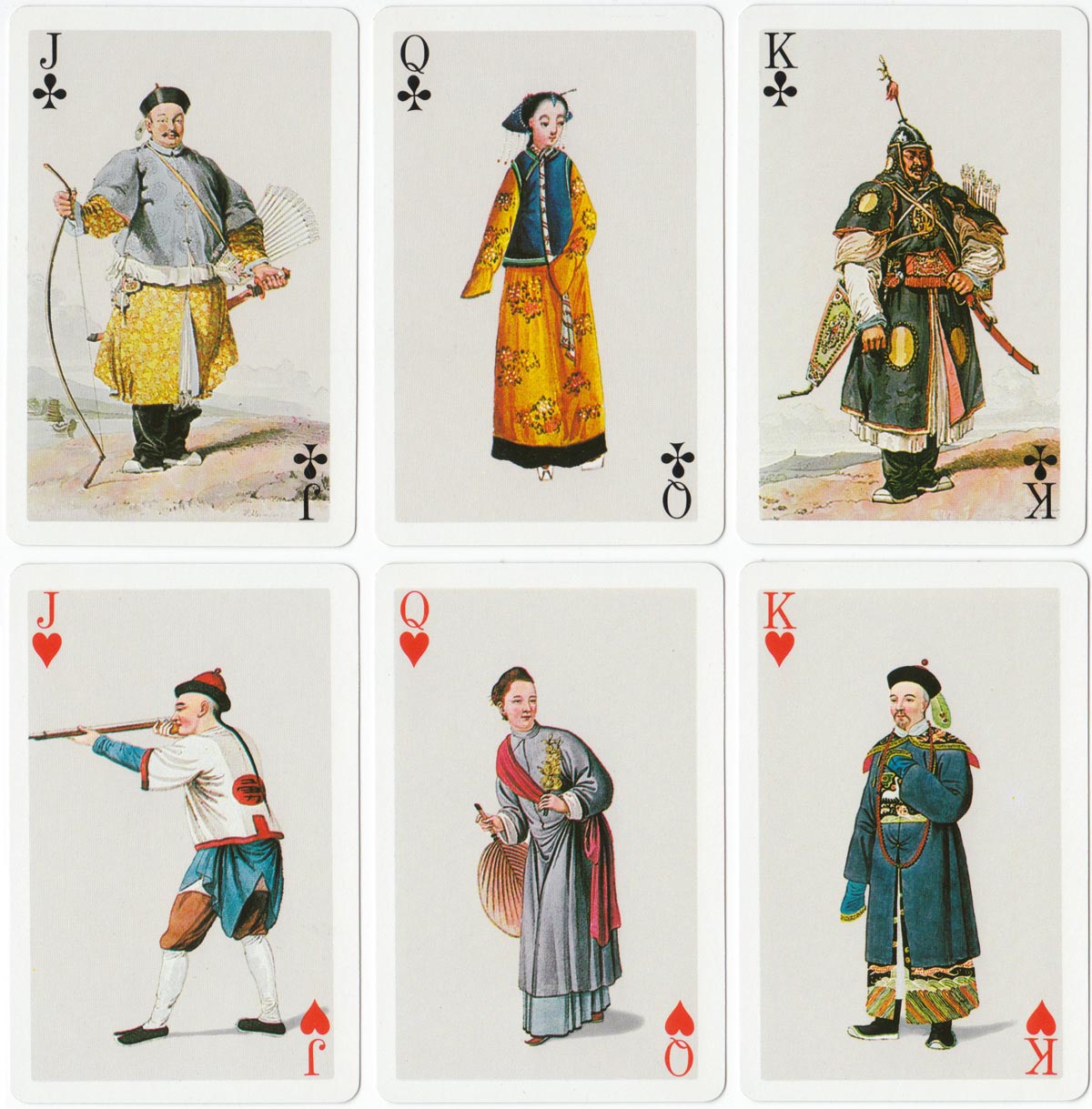 Chinese Costumes playing cards, published by Fournier, 1984