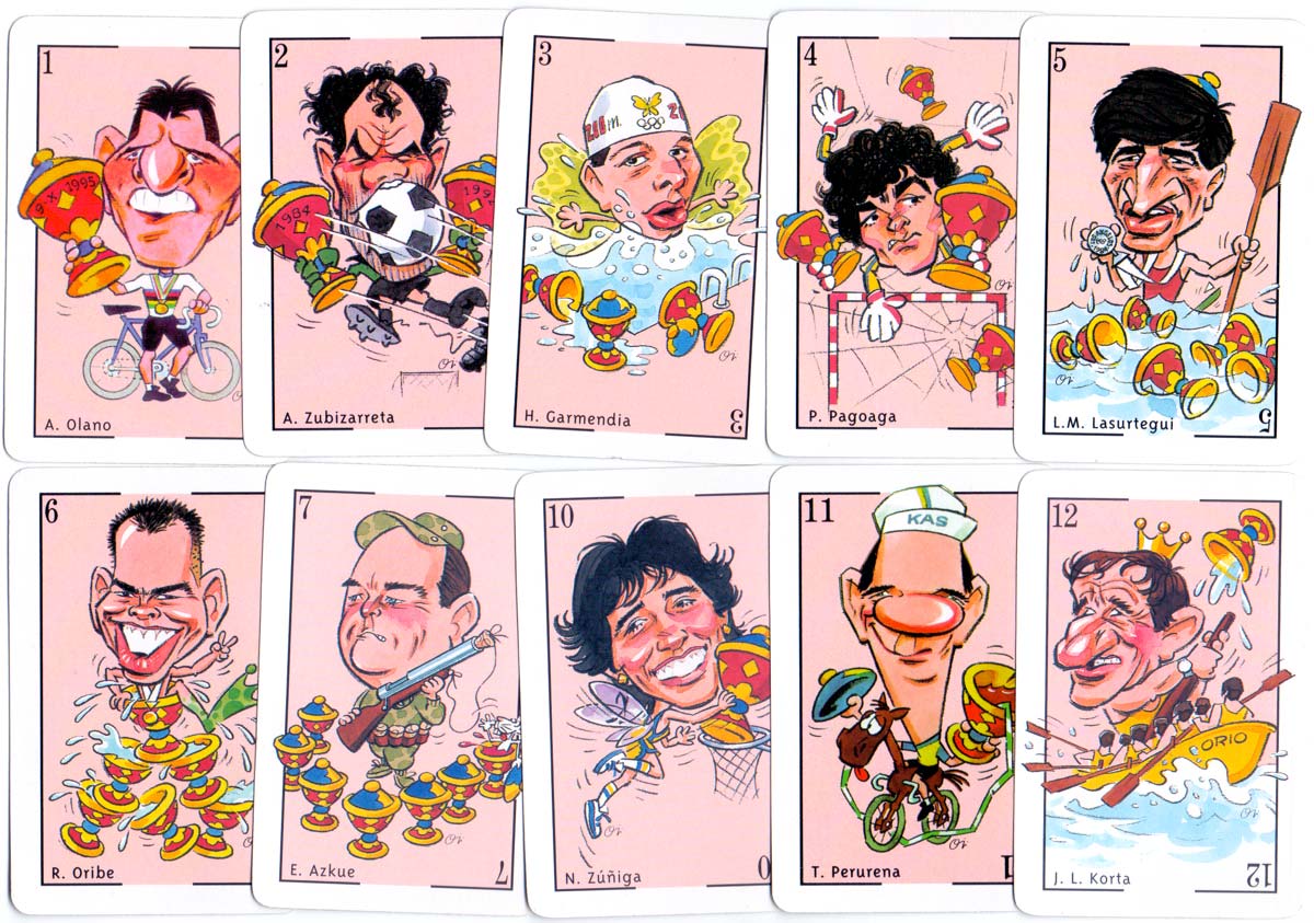 Guipuzcoa’s best athletes of the twentieth century, playing cards sponsored by El Diario Vasco and Euskaltel, manufactured by Heraclio Fournier, 1999