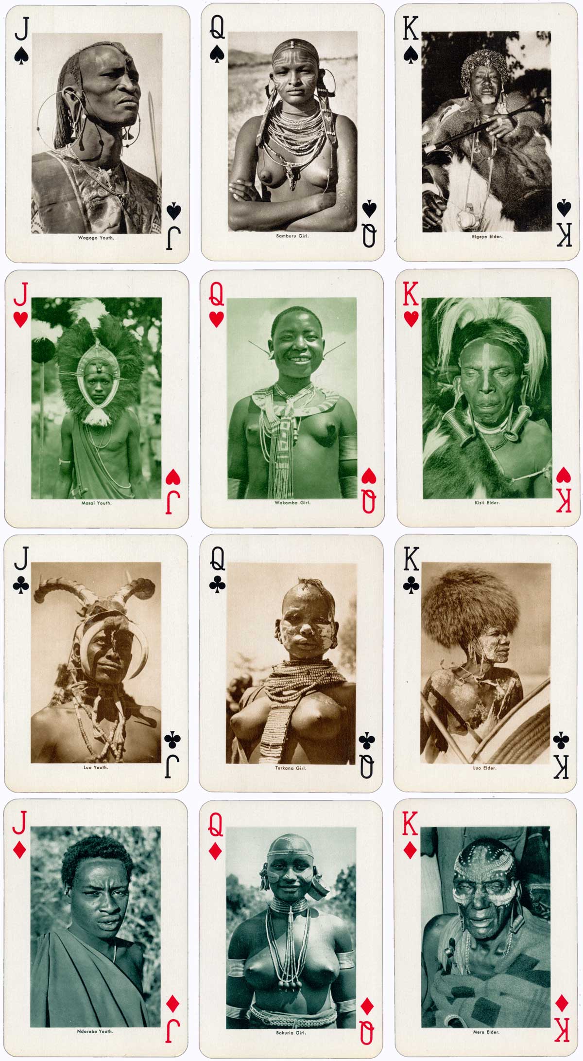 East African Playing Cards by Heraclio Fournier S.A., 1957