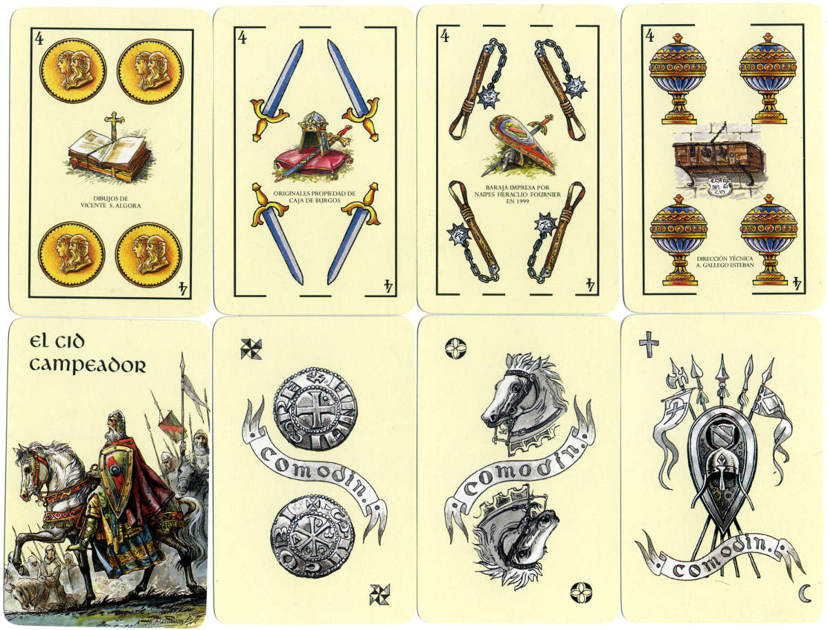 ‘El Cid Campeador’ playing cards manufactured by Heraclio Fournier in 1999 for Caja de Burgos