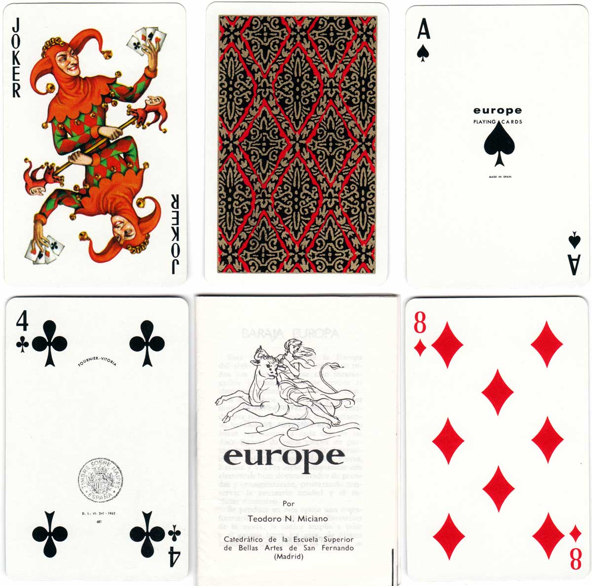 “Europe” designed by Teodoro N. Miciano and printed by Heraclio Fournier in 1962