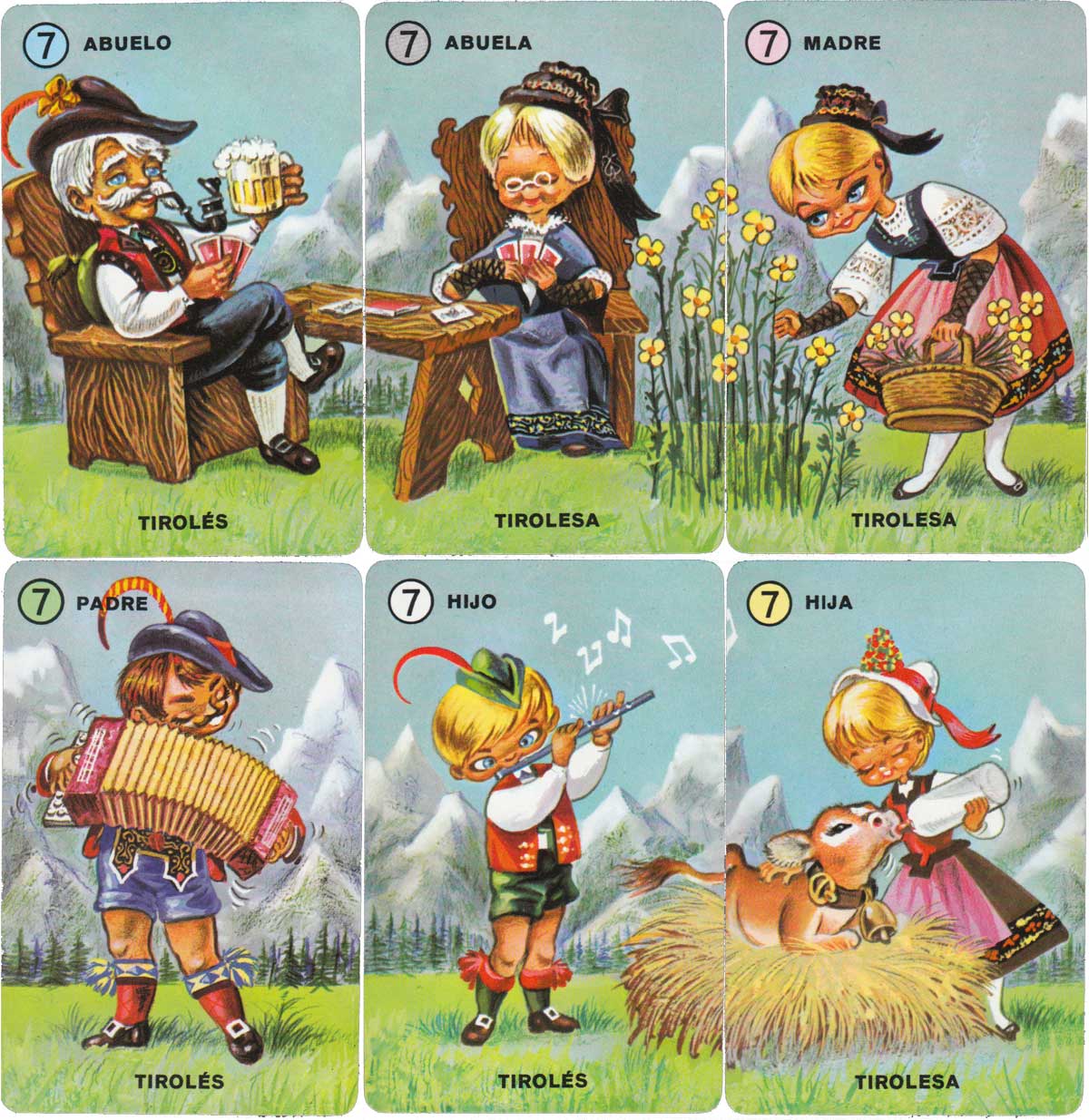Familias de 7 Paises by Naipes H. Fournier, 1979 Familias de 7 Paises by Naipes H. Fournier, 1979