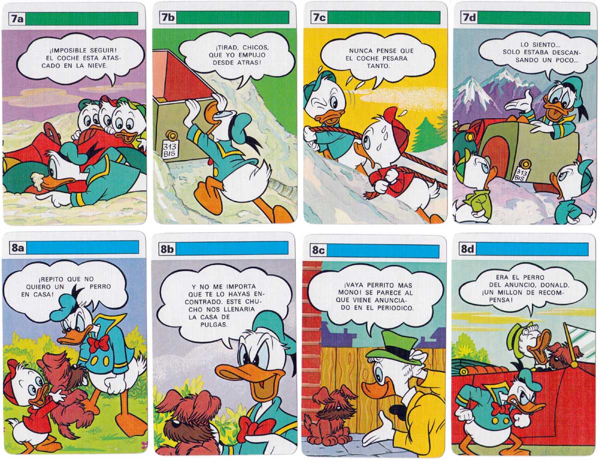 Pato Donald card game © Walt Disney Productions, by Naipes Fournier, 1984