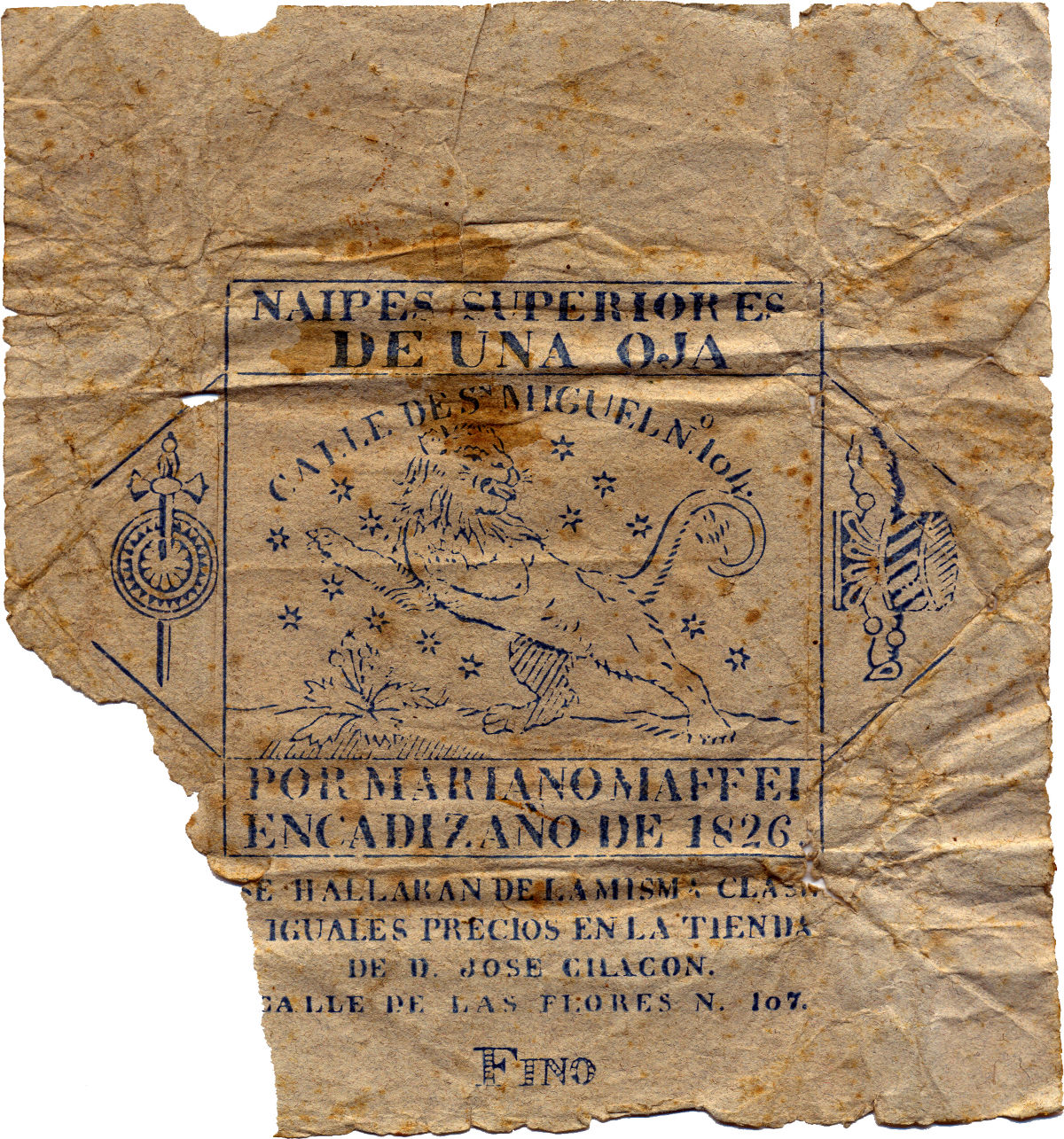wrapper by Mariano Maffei, 1826