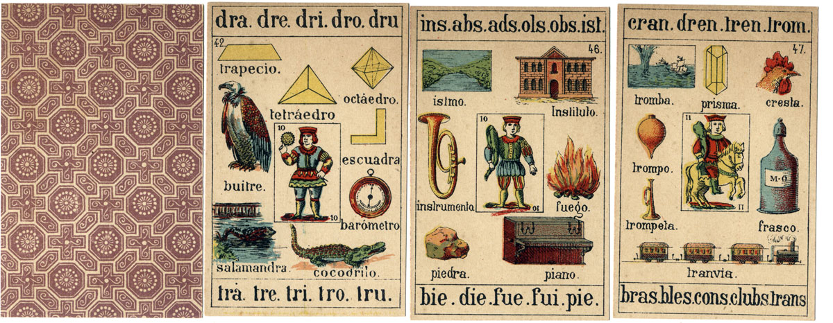 Jaime Margarit, Palamós (Gerona) 'Recreo Infantil' children's educational cards, c.1888