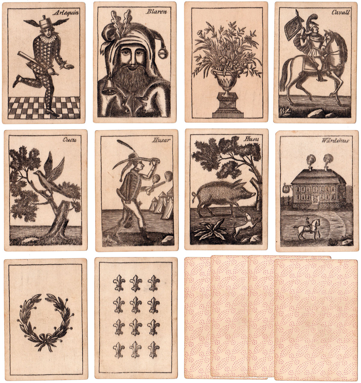 ‘Kille’ cards by an unidentified maker from the late 18th century