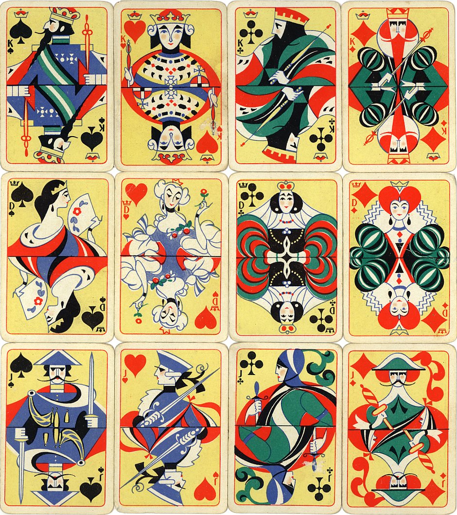 art deco patience playing cards designed by Einar Nerman, 1924 art deco patience playing cards designed by Einar Nerman, 1924