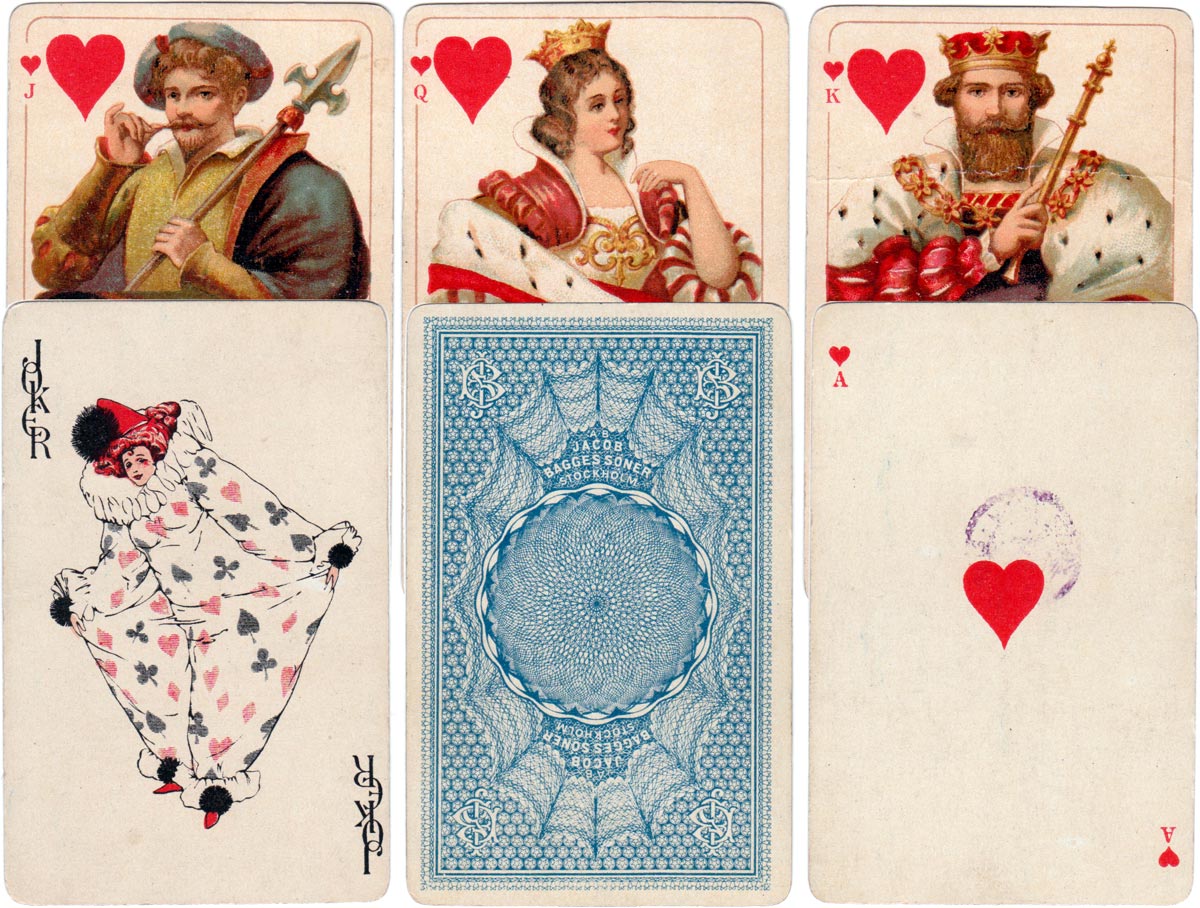 Playing cards published by Jacob Bagges AB Stockholm, close copies of Dondorf designs