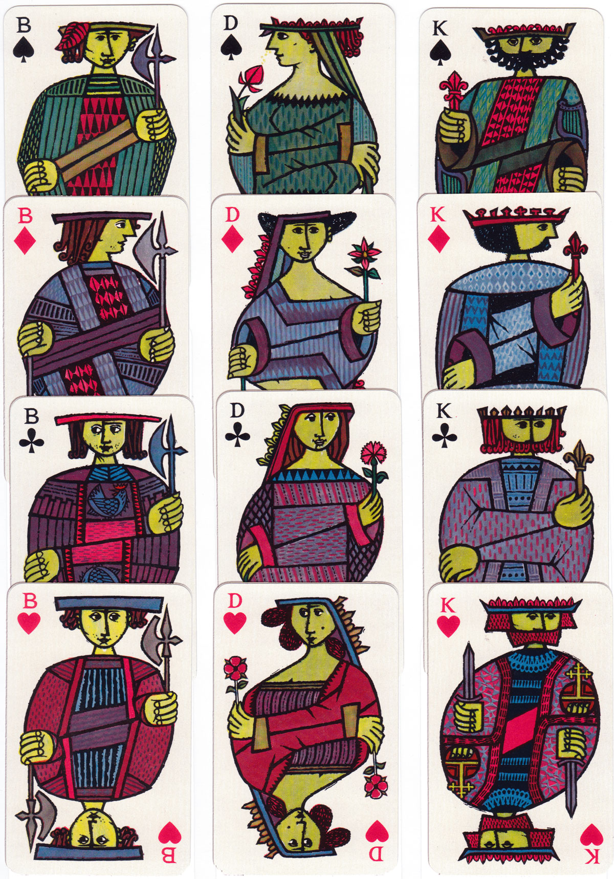 Öbergs ‘Comedia’ playing cards designed by Stig Lindberg from Sweden, c.1958