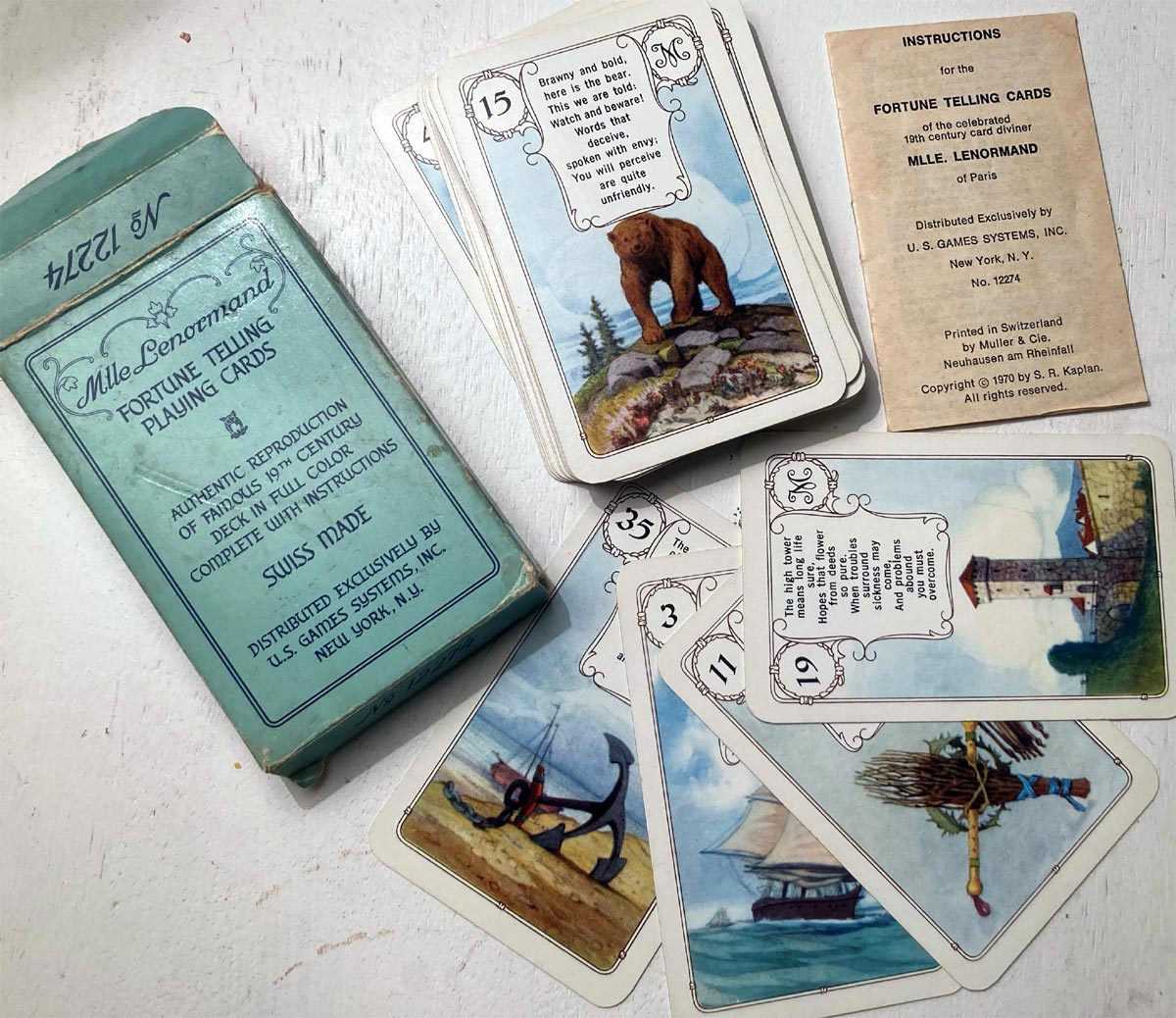 Madame Lenormand Fortune Telling Cards made by Müller & Cie, 1970