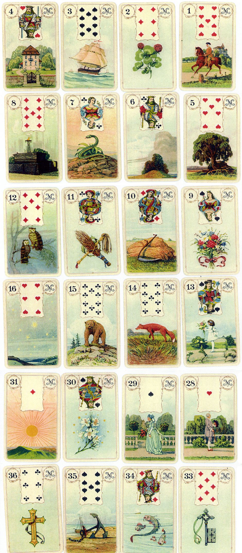 Madame Lenormand Fortune Telling Cards made by J. Müller