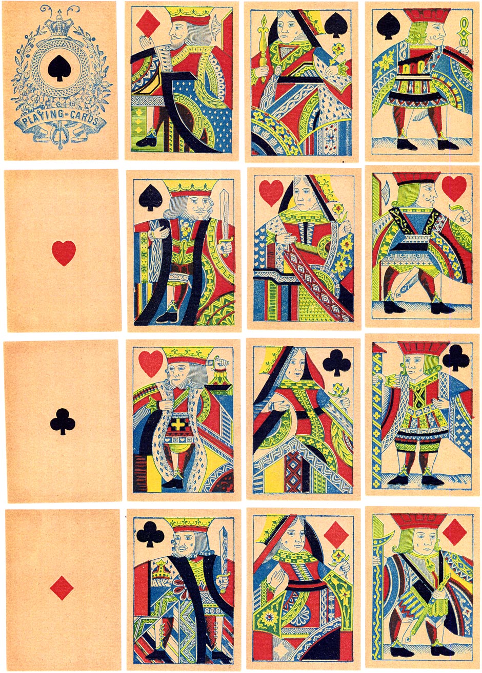 English type ‘Mogul’ playing cards manufactured in Switzerland by John Müller for export to India, c.1880-1890