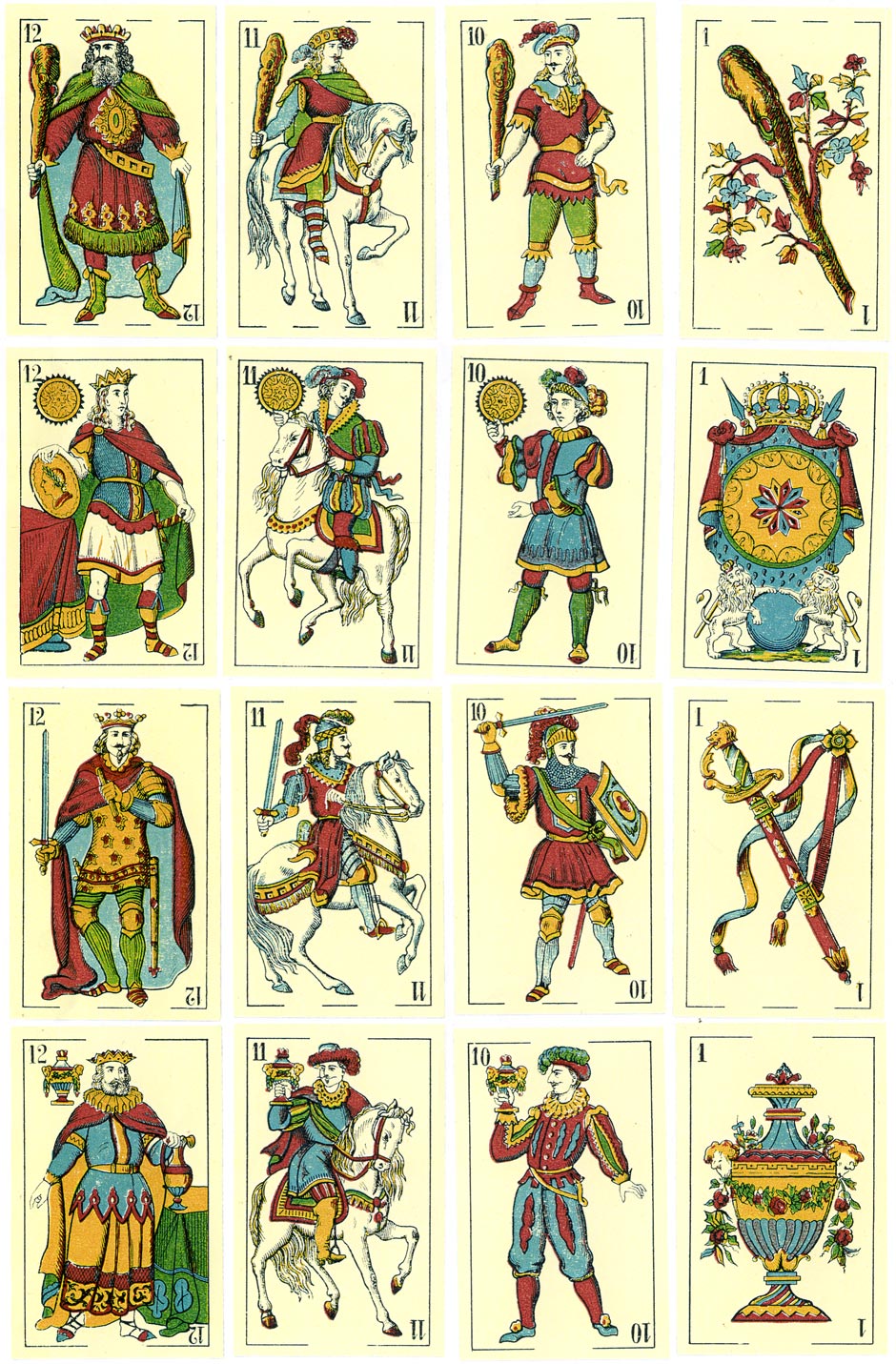 Spanish-suited playing cards manufactured by J. Müller for export, c.1850