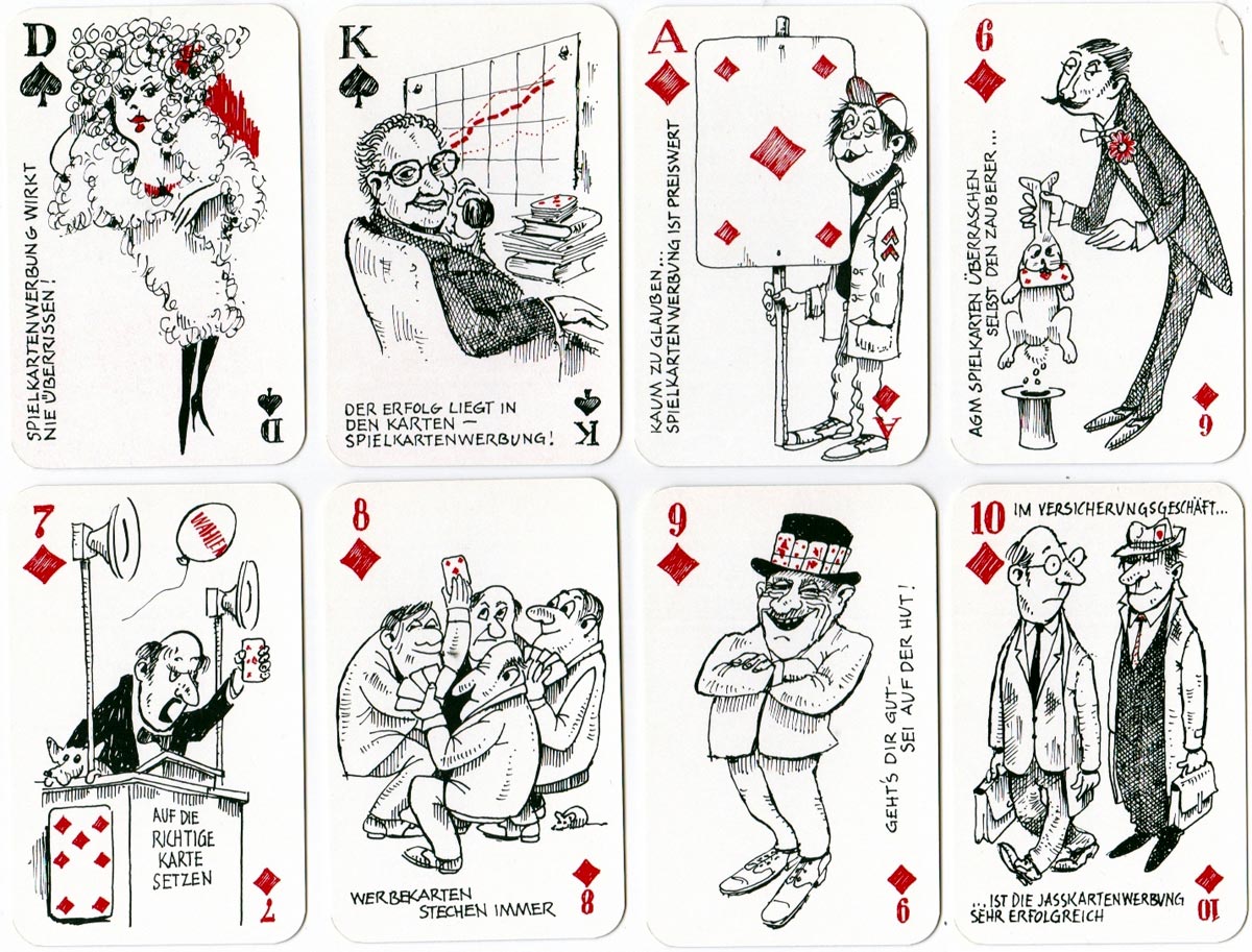 “Werbung die Sticht” deck by Fritz Bünzli, AG Müller 1982