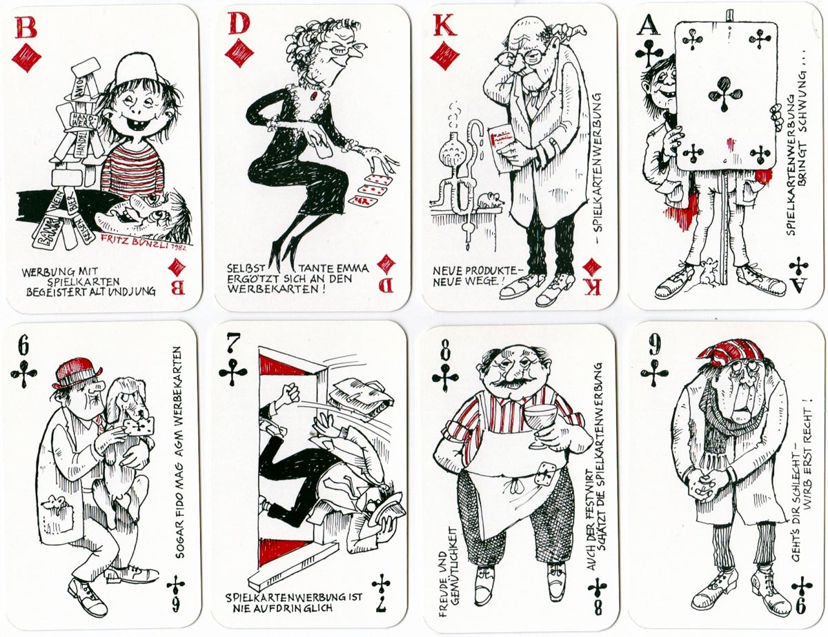 “Werbung die Sticht” deck by Fritz Bünzli, AG Müller 1982