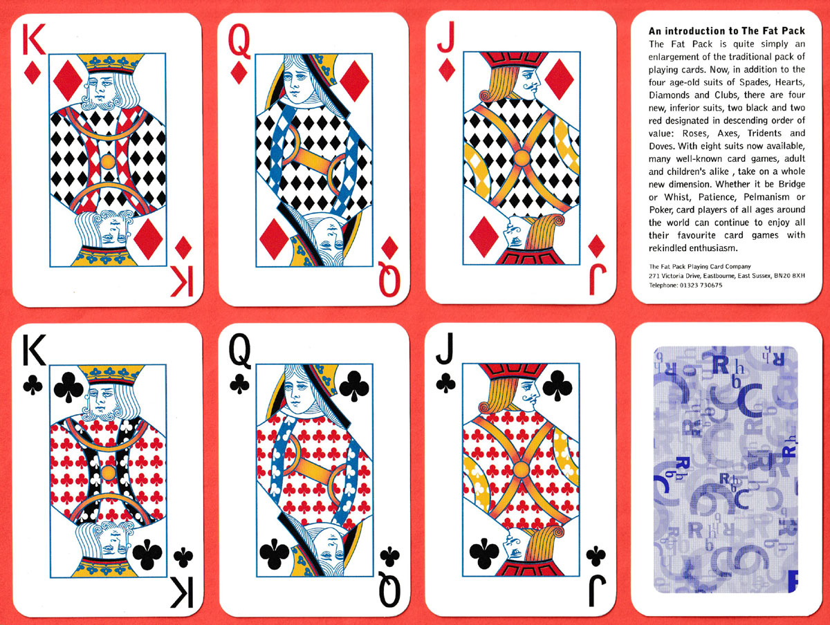 The Fat Pack devised by Roger Howard Butler Clough and published by The Fat Pack Playing Card Company, Eastbourne, UK, c1999