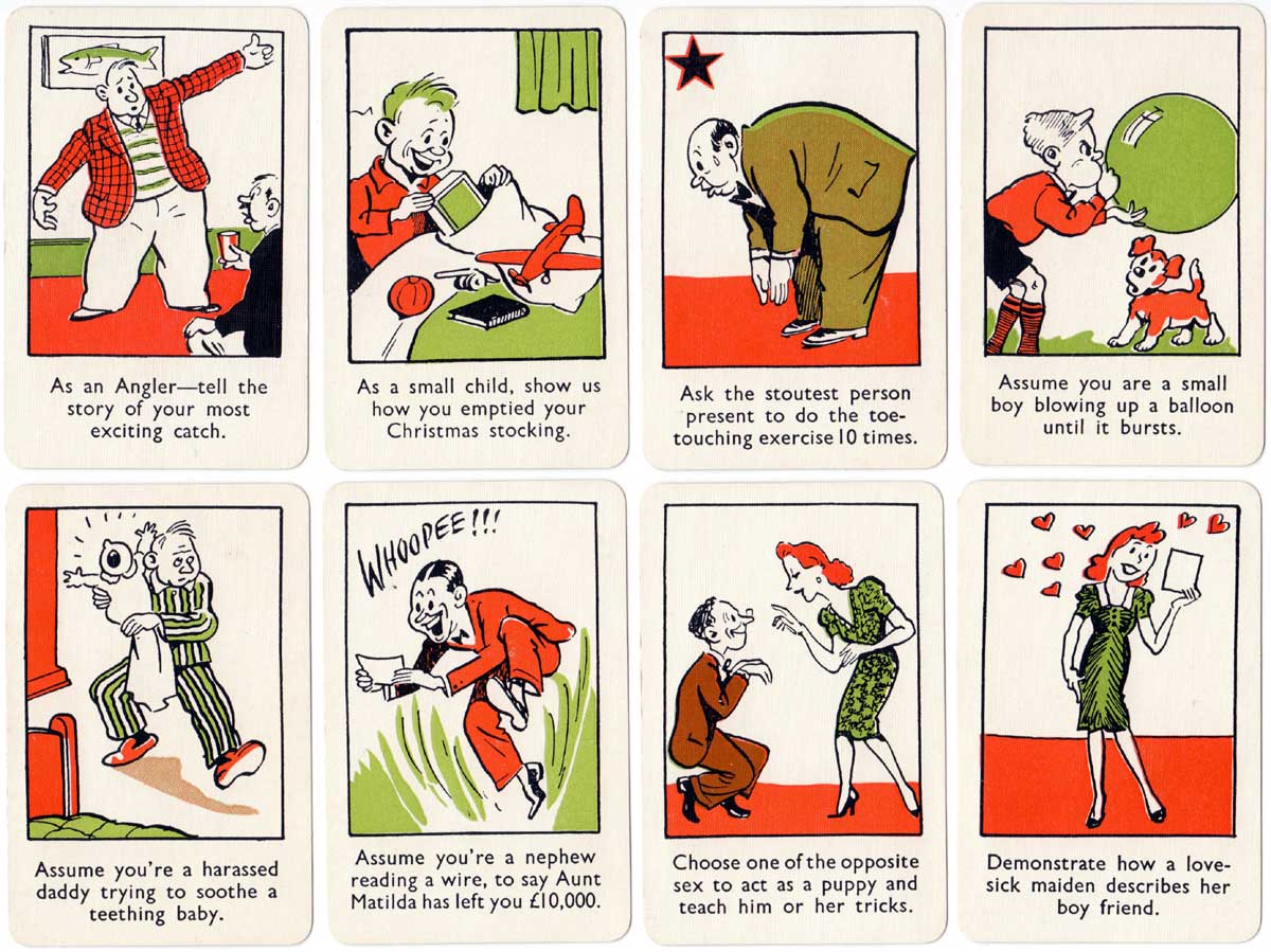 Forfeits party card game by Merit Games, J & L Randall Ltd, c.1950