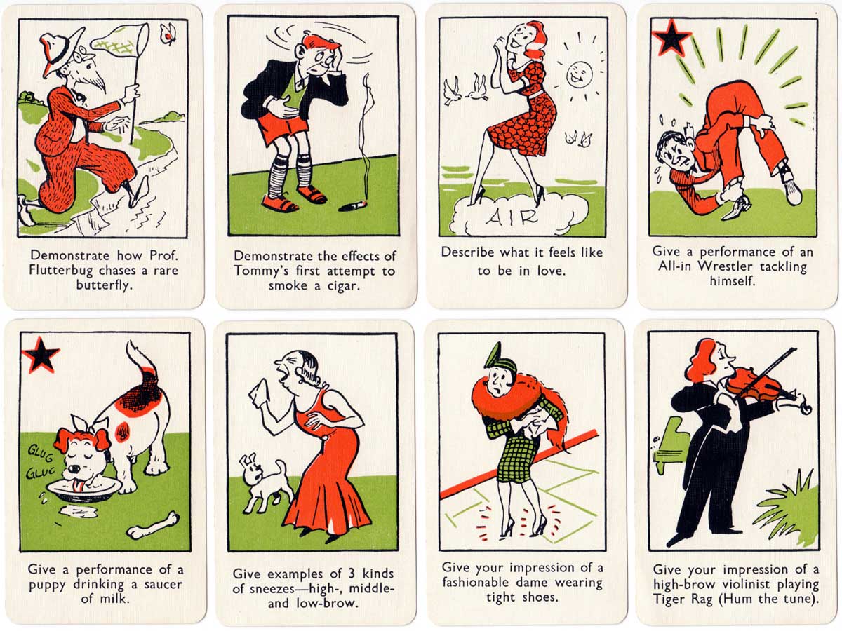 Forfeits party card game by Merit Games, J & L Randall Ltd, c.1950