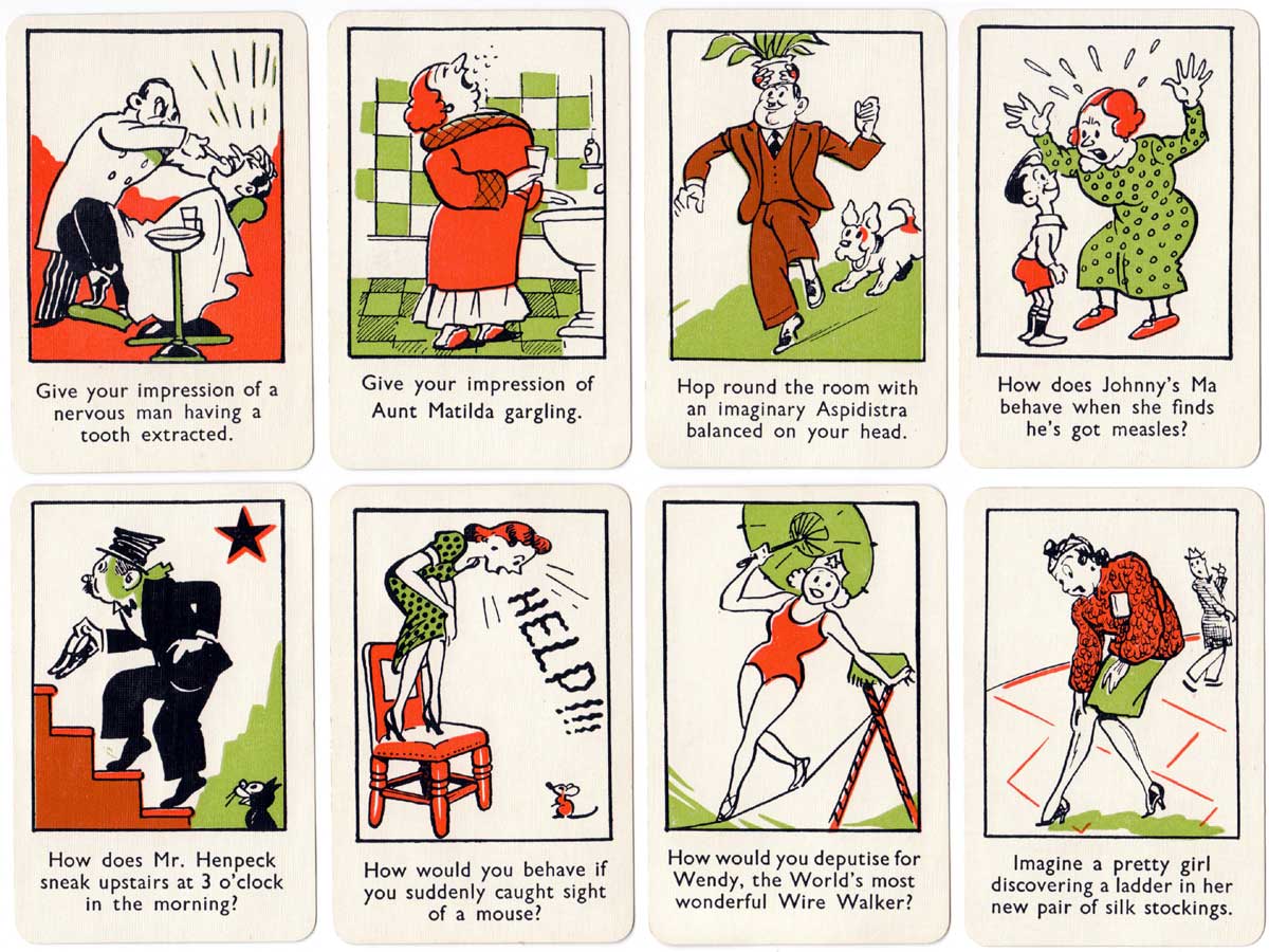 Forfeits party card game by Merit Games, J & L Randall Ltd, c.1950