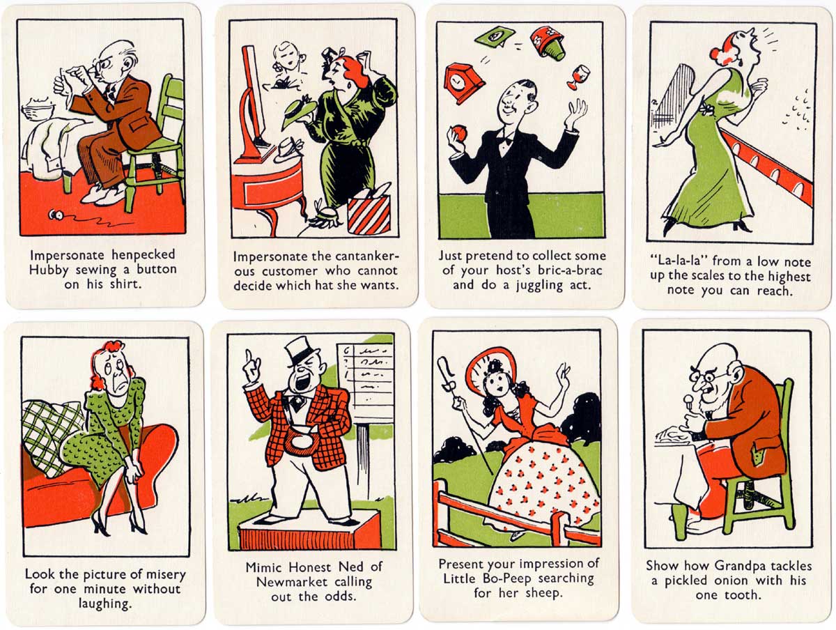 Forfeits party card game by Merit Games, J & L Randall Ltd, c.1950