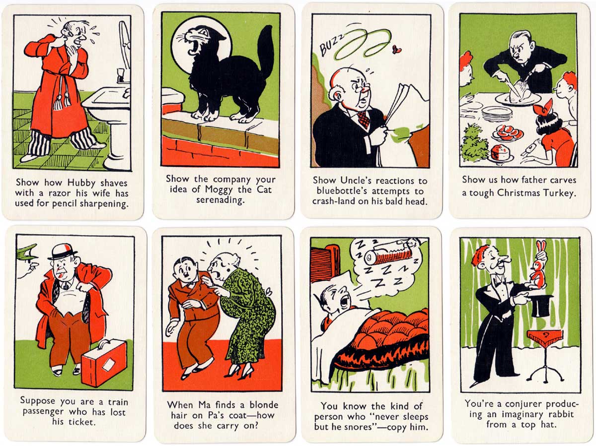 Forfeits party card game by Merit Games, J & L Randall Ltd, c.1950 Forfeits party card game by Merit Games, J & L Randall Ltd, c.1950