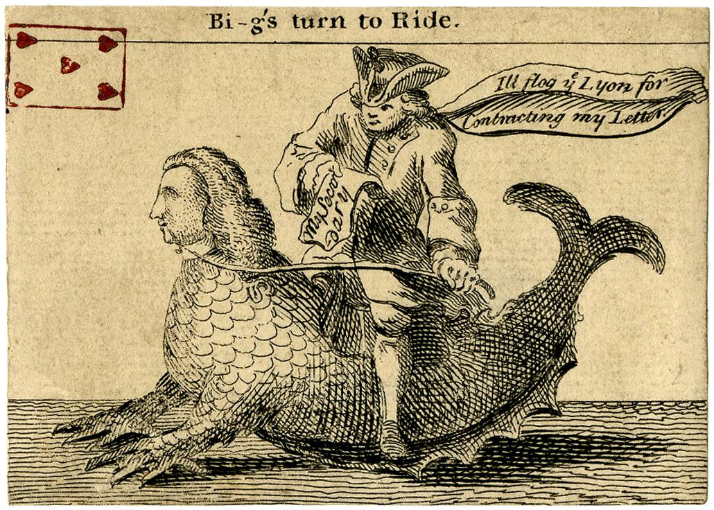 Bing's turn to Ride, an anonymous satirical print, c.1756, representing Admiral John Byng. © The Trustees of the British Museum