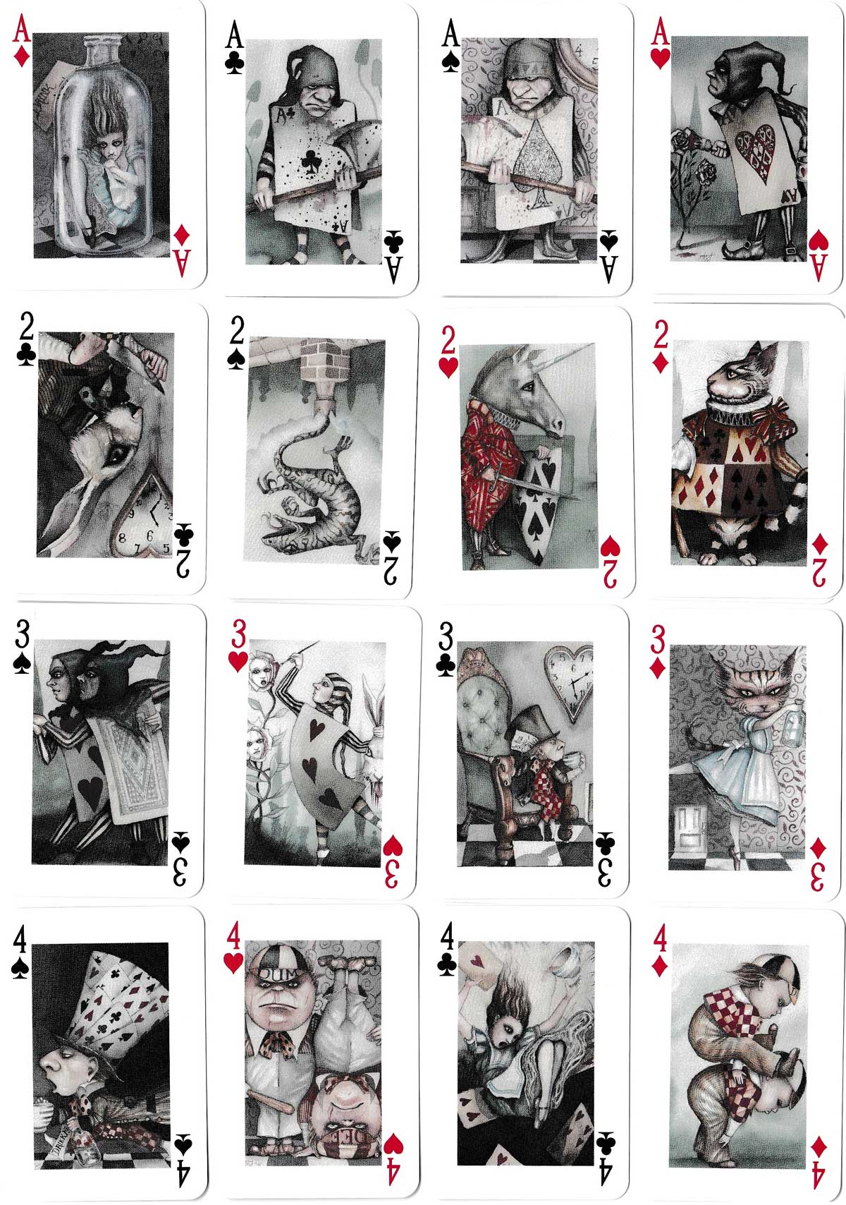 Alice in Wonderland playing cards produced by Dominic Murphy