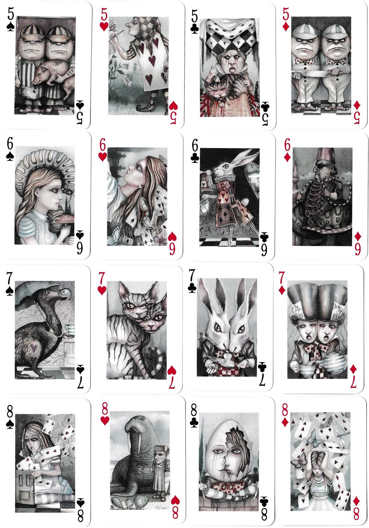 Alice in Wonderland playing cards produced by Dominic Murphy