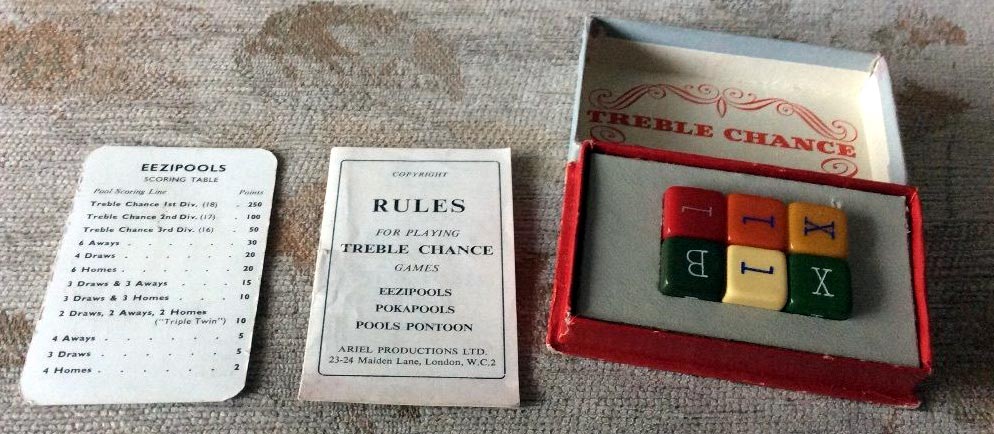 Treble Chance dice game, c.1950s