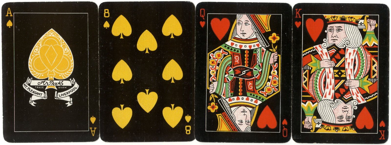 The Arpak No-Revoke playing cards, 24 Mount Pleasant, Liverpool, c.1927-35, small indices