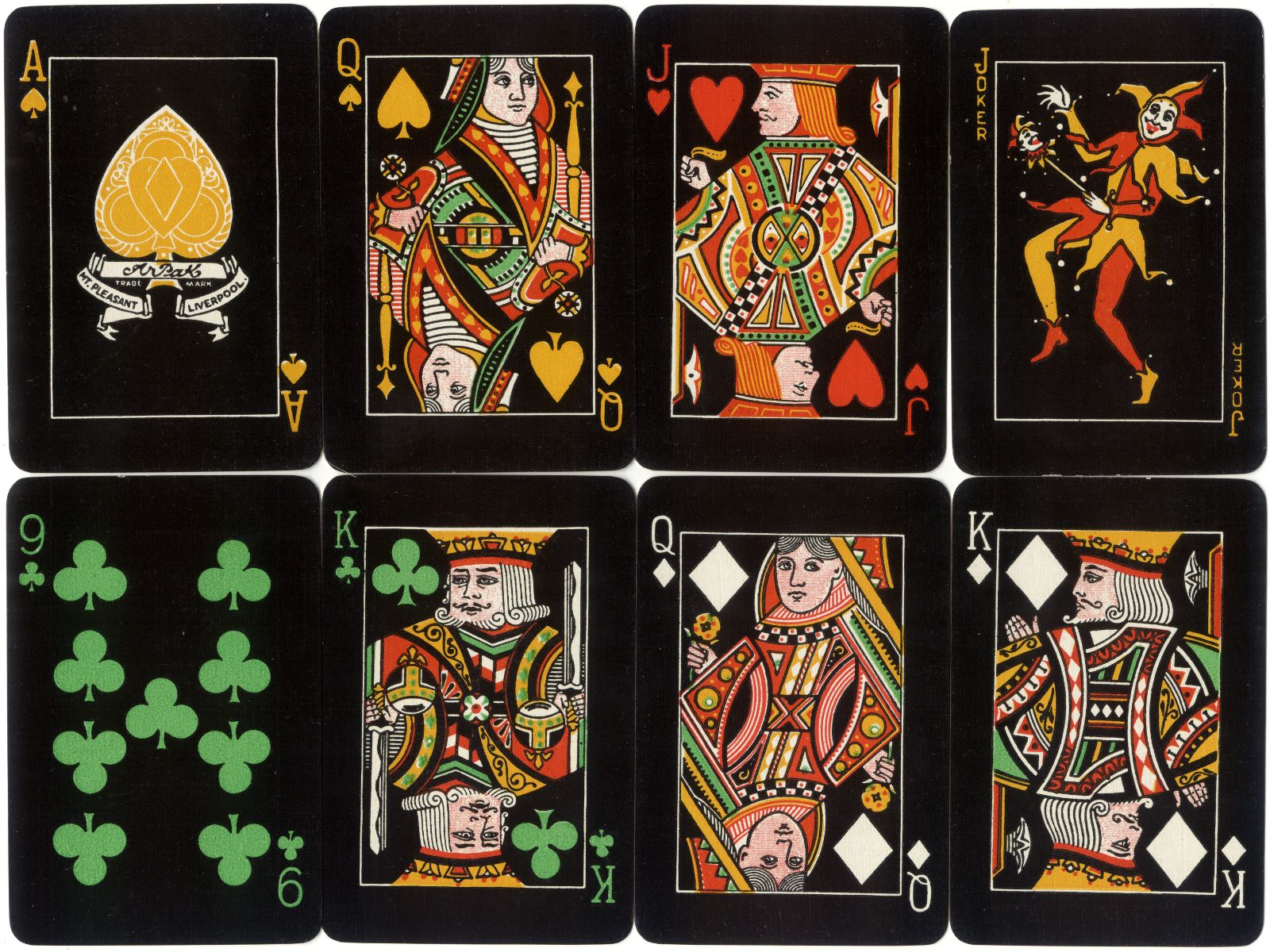 The Arpak No-Revoke playing cards, 24 Mount Pleasant, Liverpool, c.1927-35, large indices