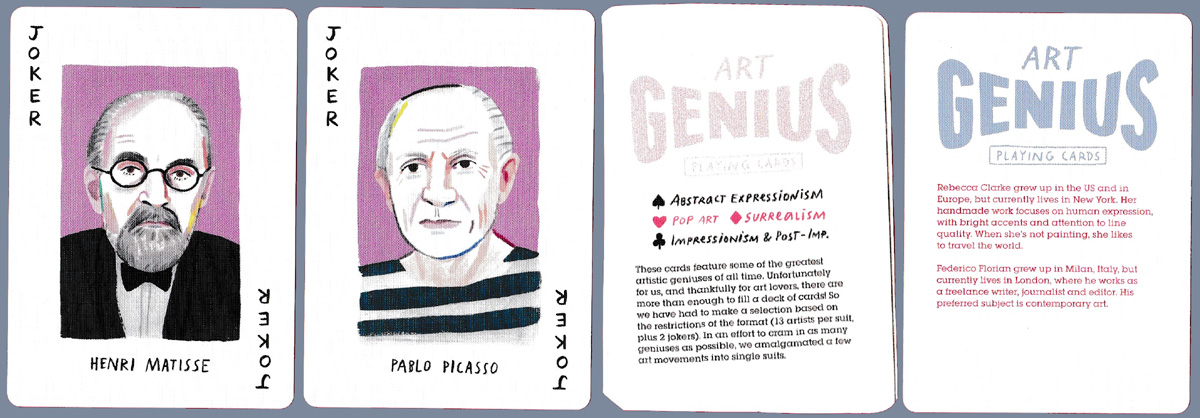 Art Genius playing cards published by Laurence King Publishing Ltd, London, 2018
