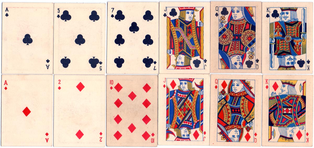 half-sized cigarette playing cards published by Bucktrout & Co. Ltd (Channel Isles) c.1930