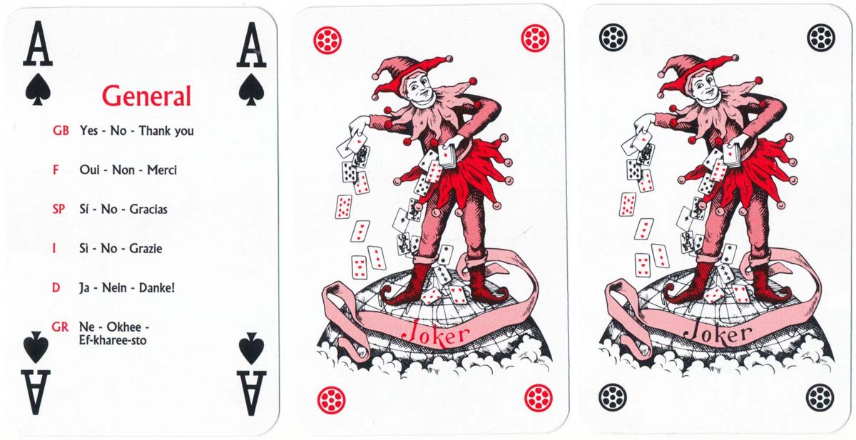“European Phrase” playing cards produced by Toyforce Ltd for Caledonian Airways, 1994