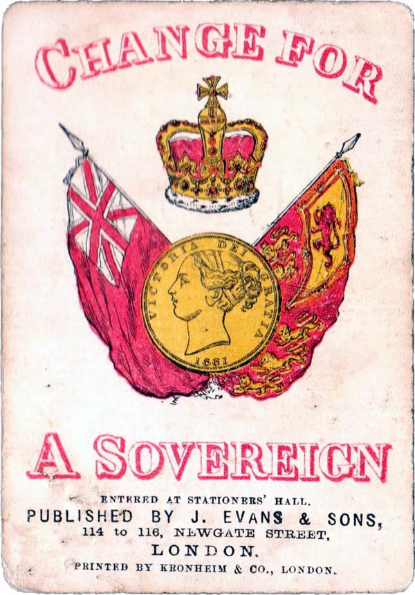 Change for a Sovereign card game published by Joseph Evans & Sons