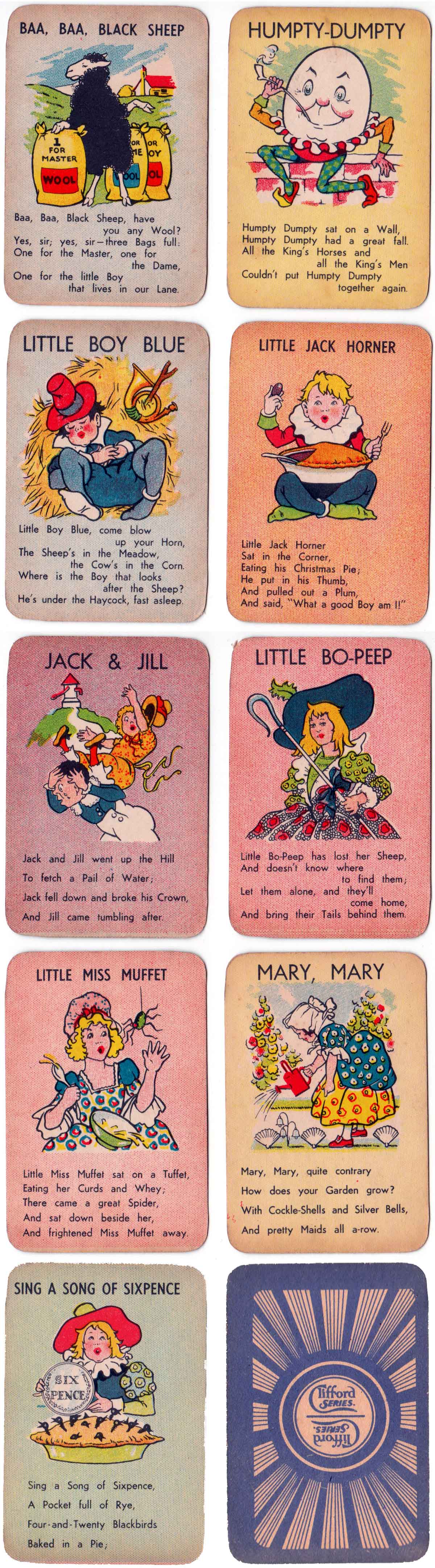 Clifford Series Snap Cards, c.1950