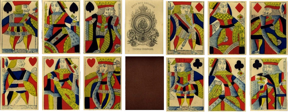 standard pack of English playing cards with 'Frizzle' Ace of Spades manufactured by Thomas Creswick, c.1830