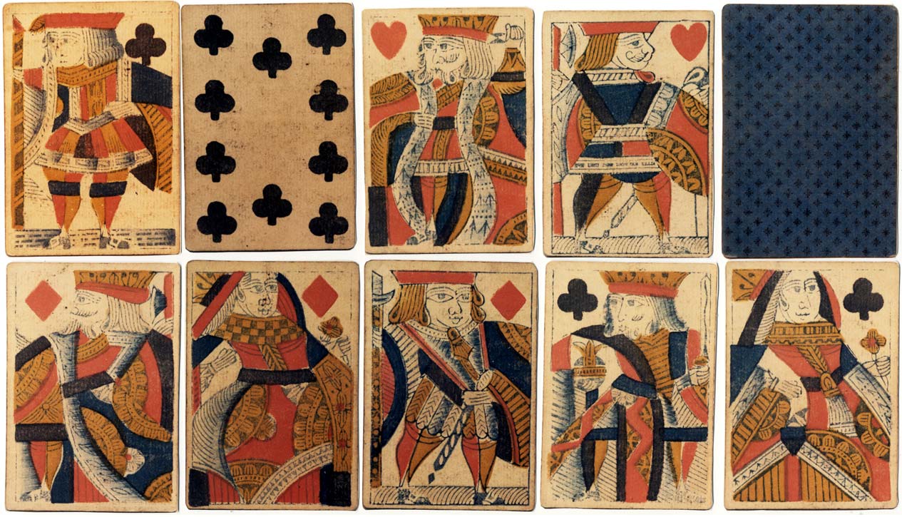 standard pack of English playing cards with 'Garter' Ace of Spades manufactured by Thomas Creswick, c.1825